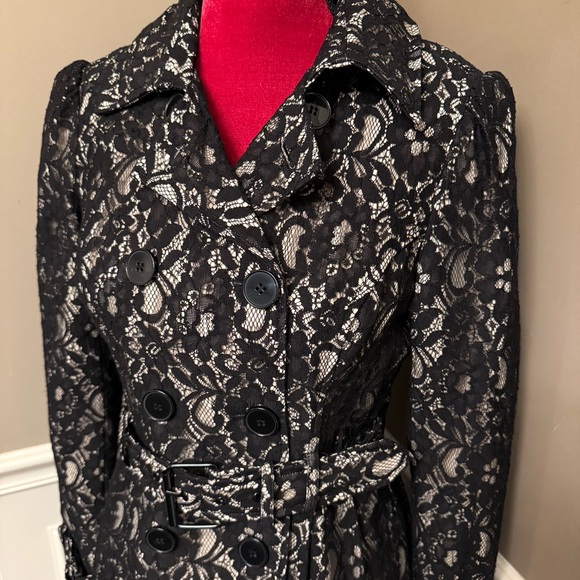 Bebe Black Lace Belted Jacket with Corset Back - Picture 5 of 14